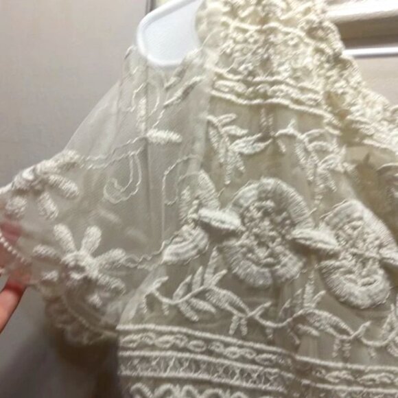 Sundance Tops - WOW! Sundance Sense of Wonder White Lace Embroidered Boho Top Sz Large With Slip